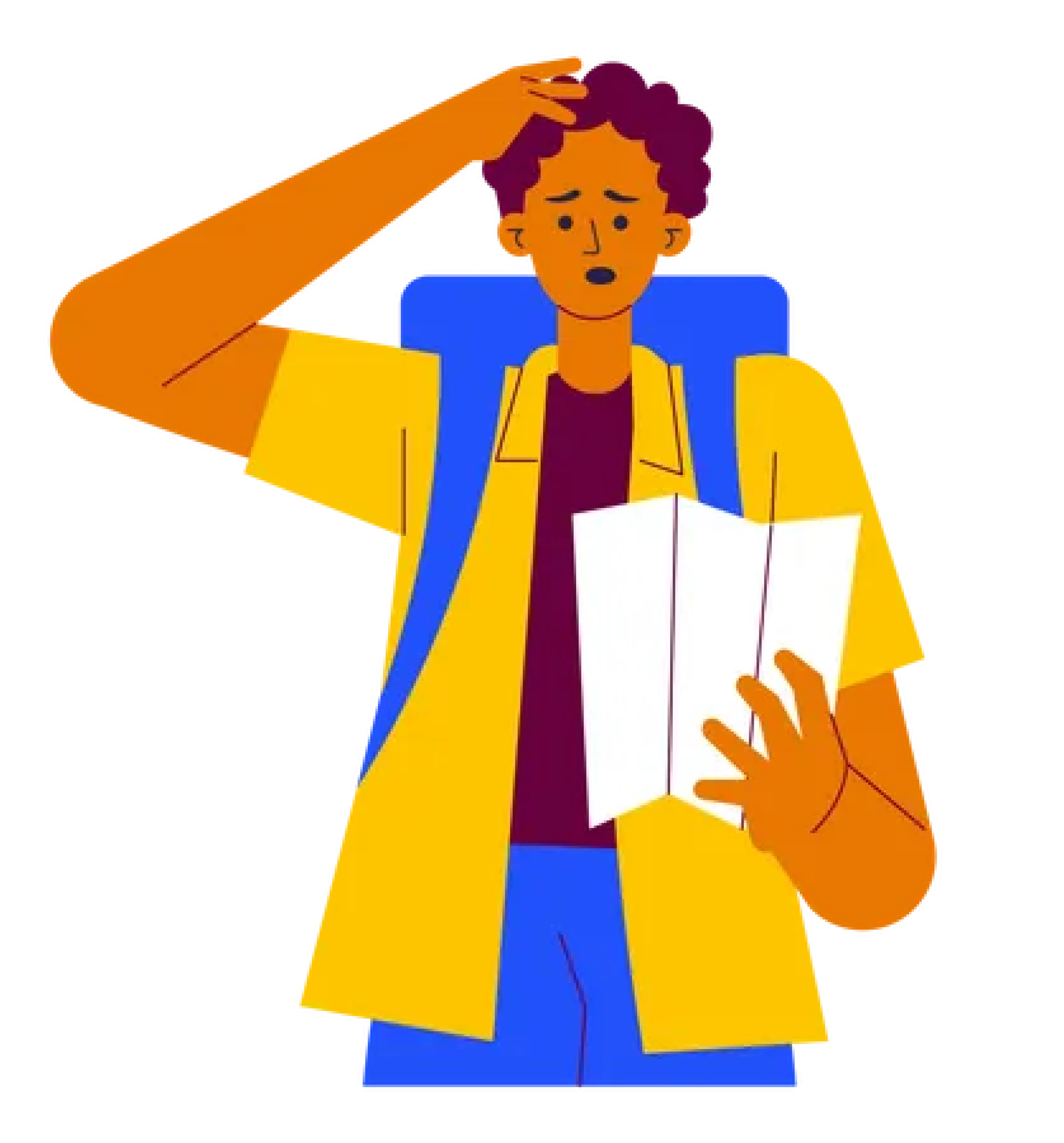 Confused traveler illustration